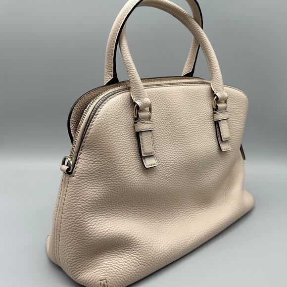 Kate Spade Jackson Street Lottie Satchel Pebbled Leather Porcelain Bone Cream - Picture 2 of 14